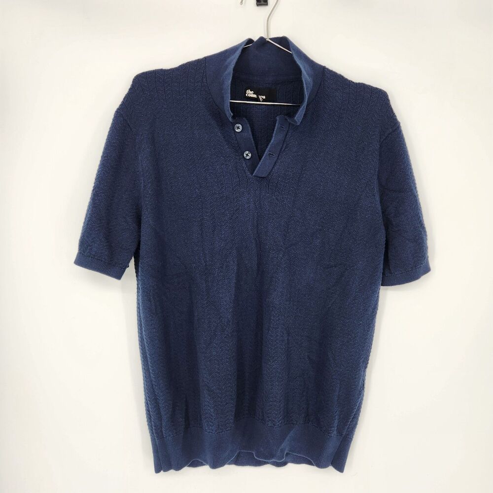 The Commons‎ Men's Medium Navy Blue 100% Cotton Short Sleeve Polo Shirt